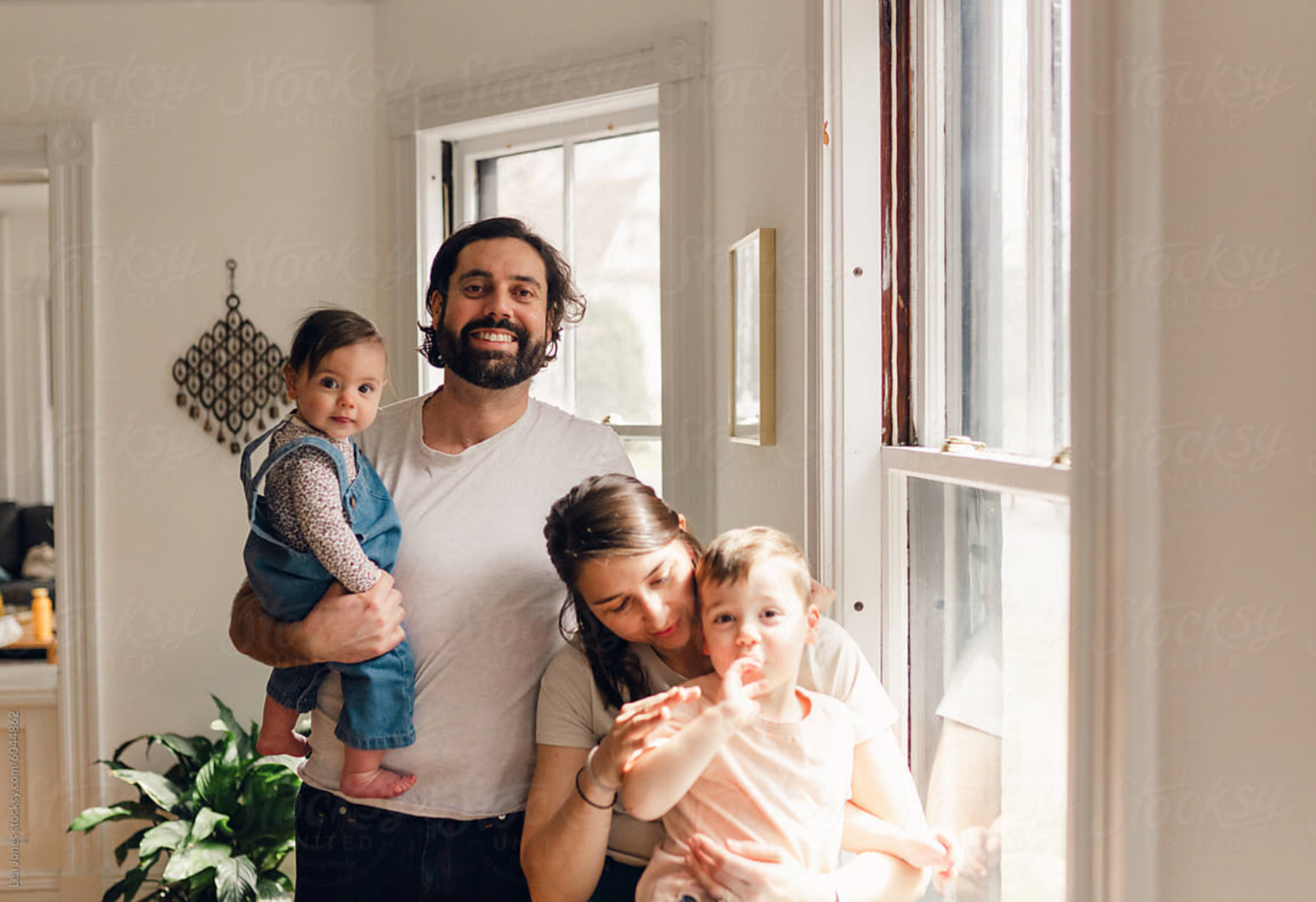 Family in their home